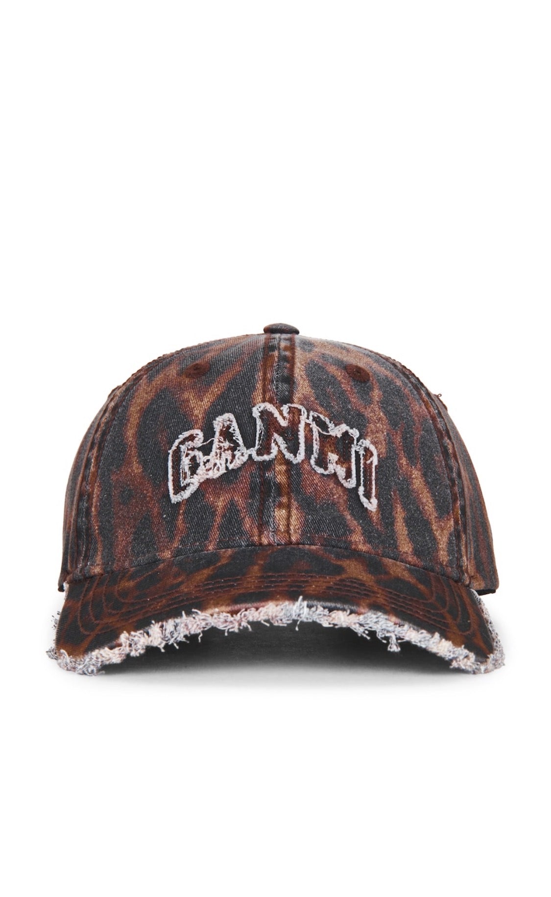 PRELOVED - GANNI printed washed cotton leopard baseball cap