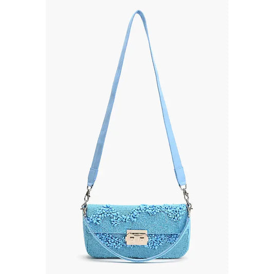 Azure beaded blue bag