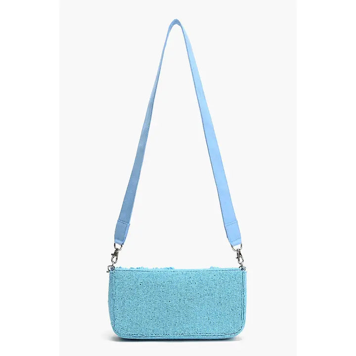 Azure beaded blue bag